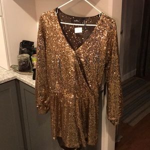 For Sienna sequin romper with tags